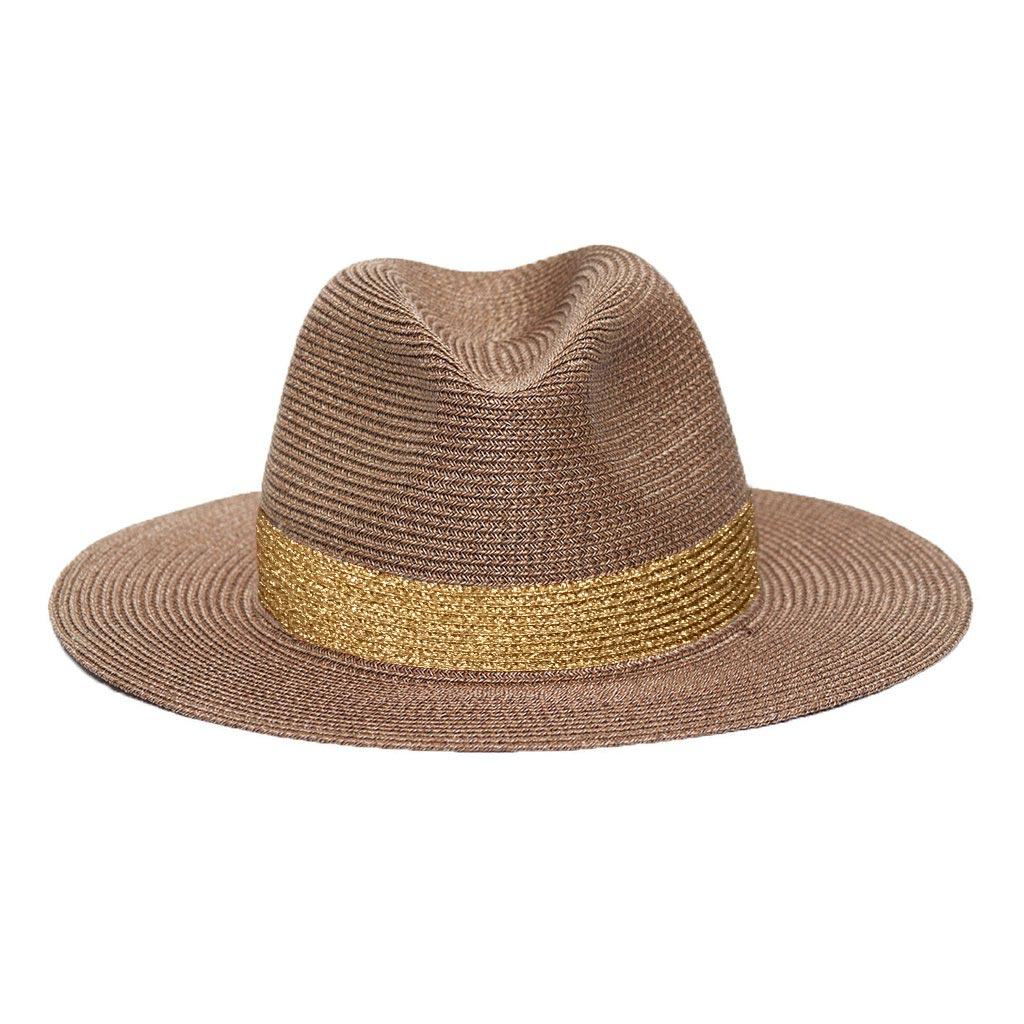 Portofino Paillette straw hat - Gold Hats Lastelier