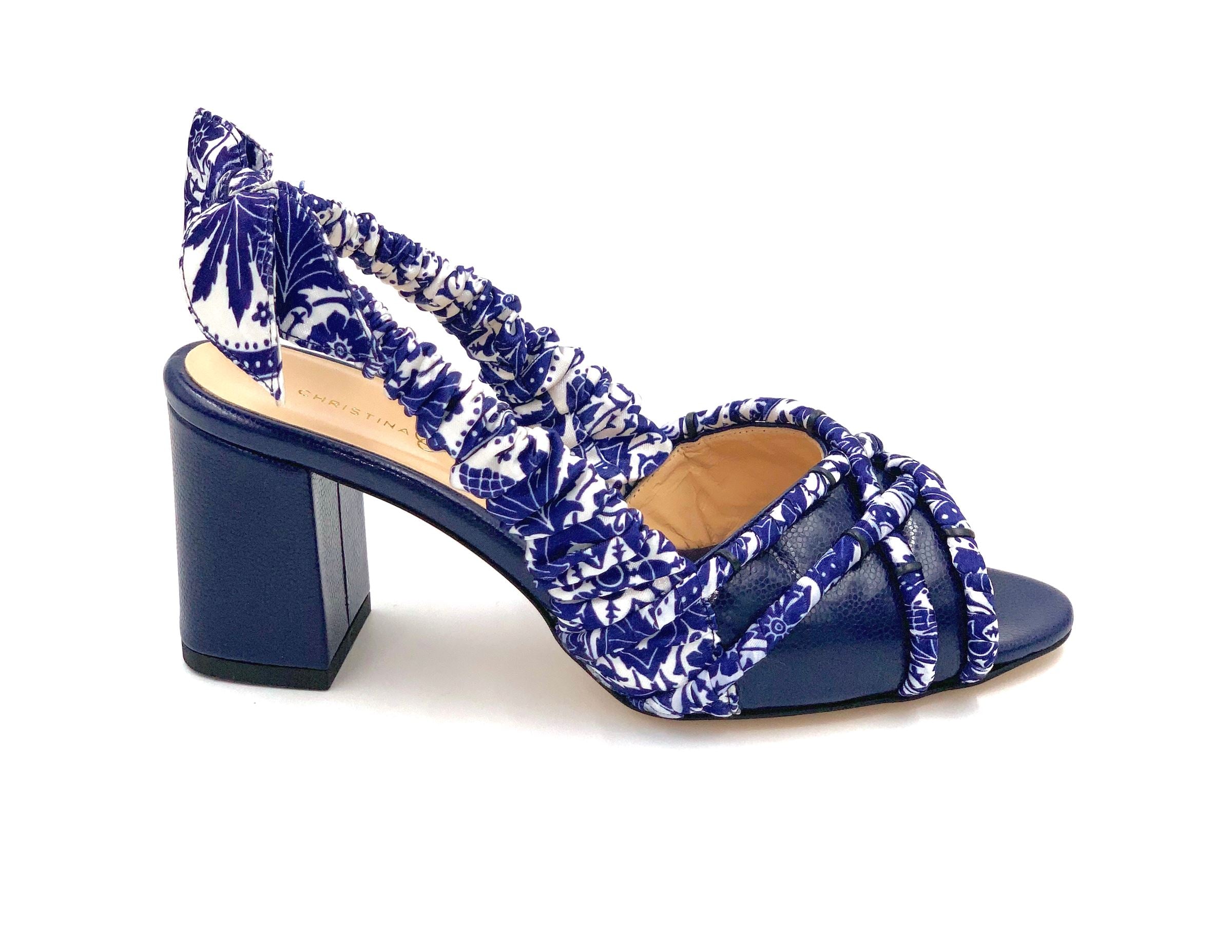 Valentina Valentina Christina Lombardi 36 Navy Silk