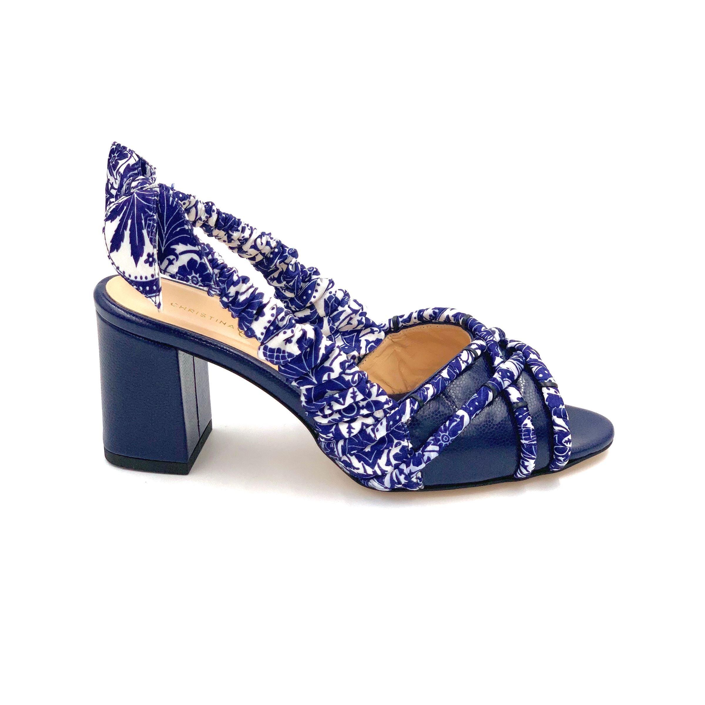 Valentina Valentina Christina Lombardi 36 Navy Silk