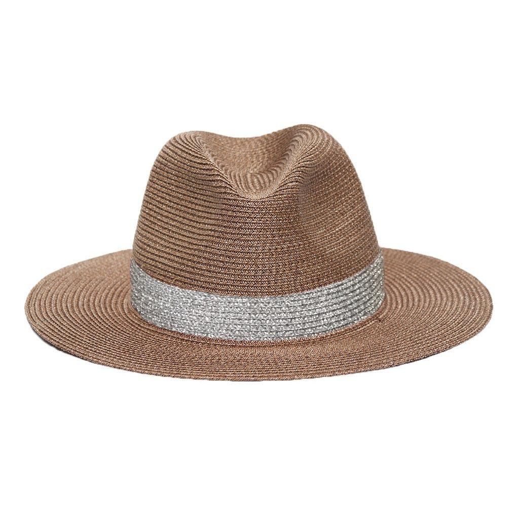 Portofino Paillette straw hat - Silver Hats Lastelier