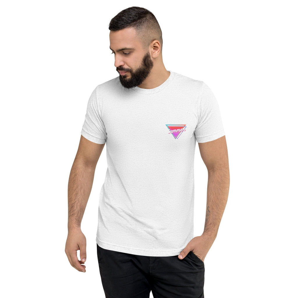 Retro Summer Short Sleeve T-Shirt Clothing Christina Lombardi Solid White Triblend XS 