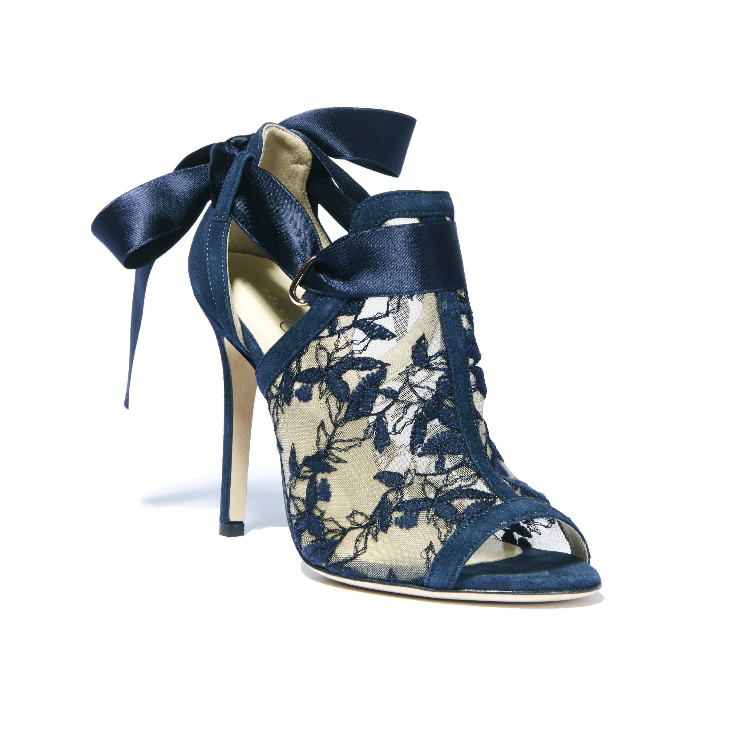 Gabriella | Custom Embroidered Lace Heels - Christina Lombardi