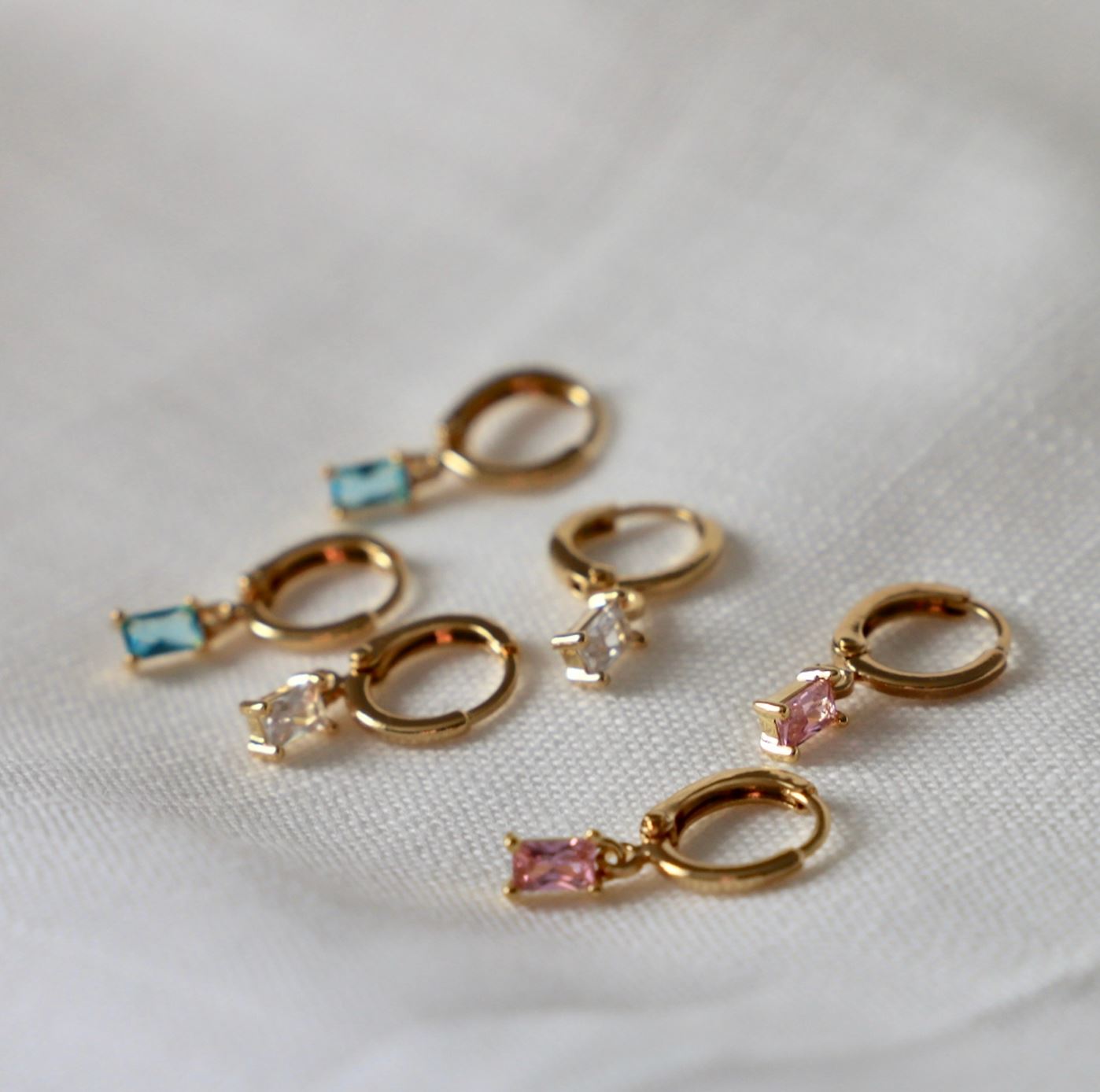 RECTANGLE CZ BAGUETTE HUGGIES Katie Waltman Jewelry 